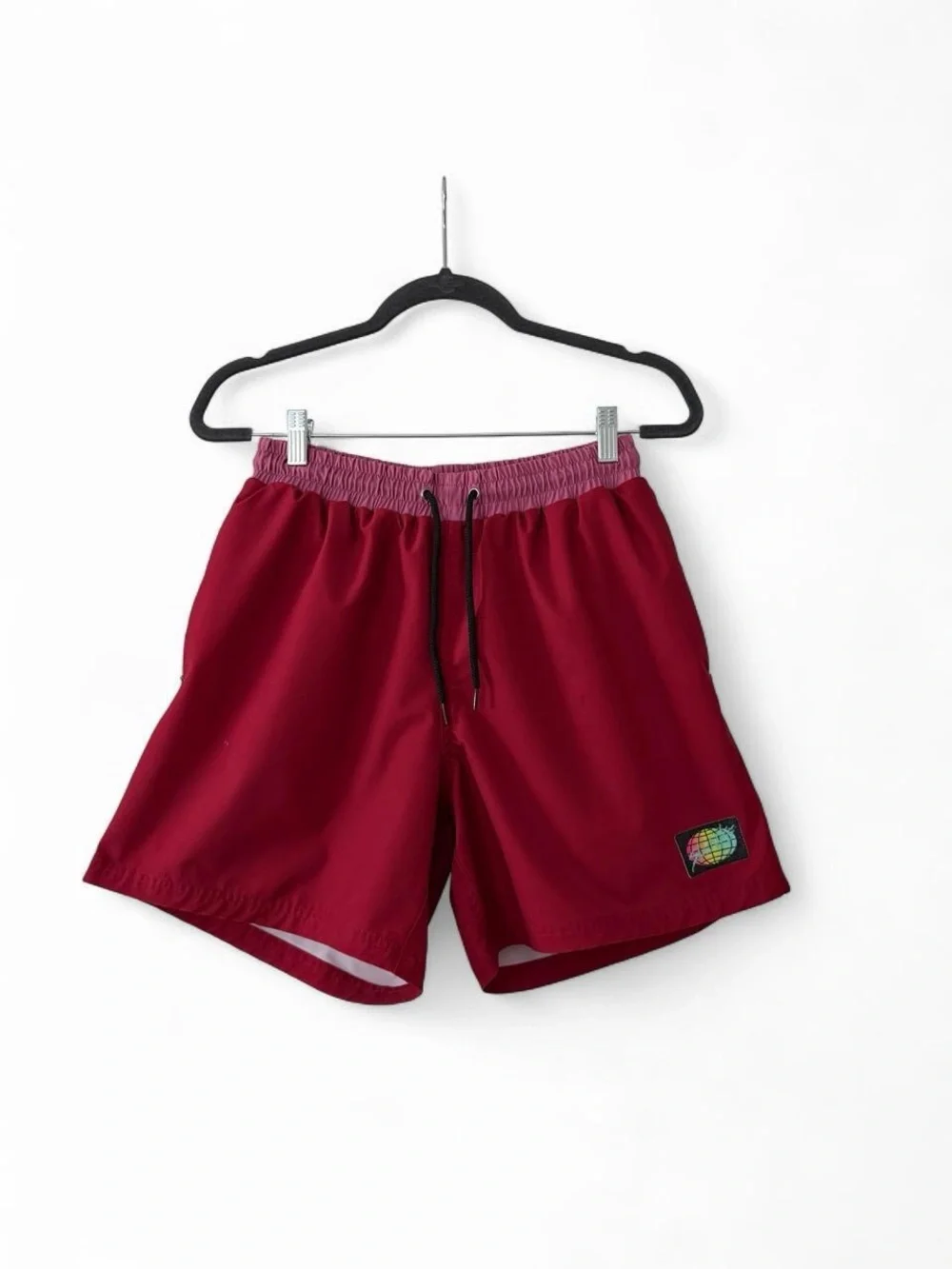 Men's Slunks Volleyball Shorts in Burgundy Red, Size M